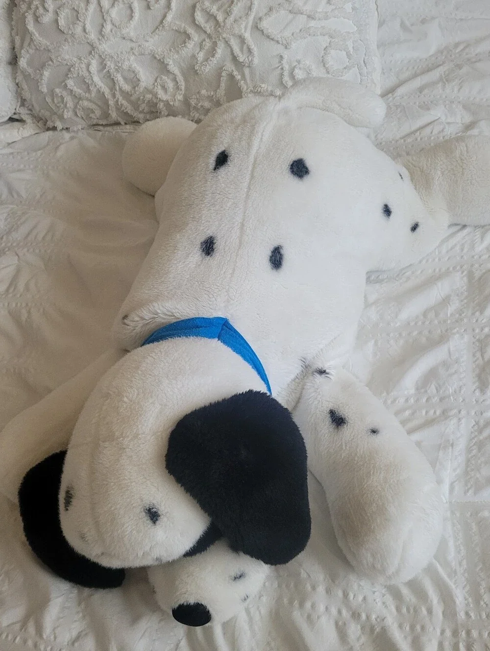 Vintage Disney 101 Dalmatians Plush Toy Lucky Blue Collar HUGE 28” Stuffed Dog